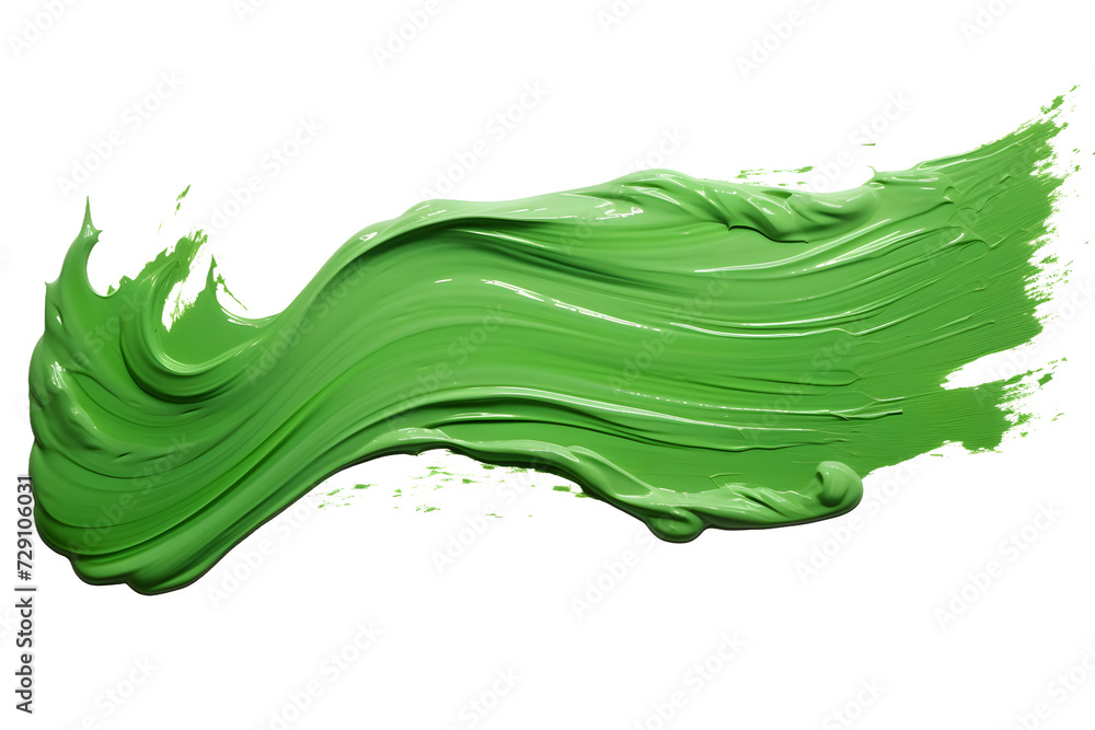 green painted color paint stroke isolated on transparent background green painted color paint stroke isolated on transparent background