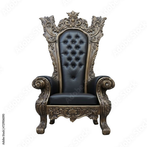 Royal Elegance: Majestic Throne Chair Isolated on Transparent Background