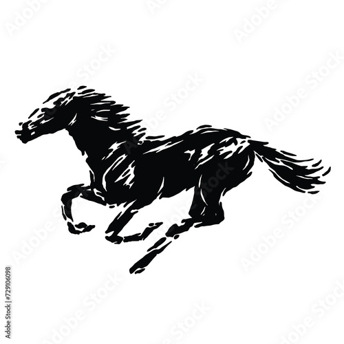 vector illustration of a galloping horse silhouette