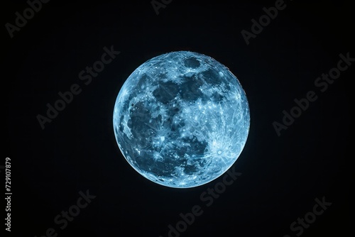 Super blue moon on a black background