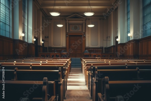 An empty courtroom background photo