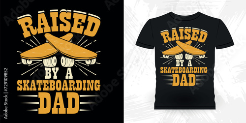 Dad Lover Father's Day Funny Skating Skateboard Skater Retro Vintage T-shirt Design