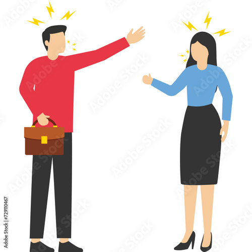 a group of people bickering and swearing. Aggressive people shouting at each other. humiliating each other, blaming each other. vector illustration design concept on white background.