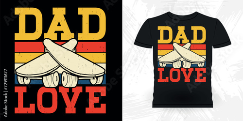 Dad Lover Father Day Funny Skating Skateboard Skater Retro Vintage T-shirt Design