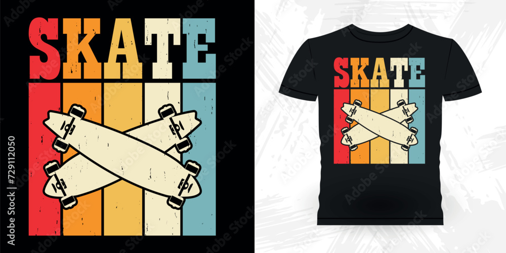 Fototapeta premium Funny Skating Skateboard Skater Retro Vintage T-shirt Design