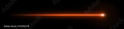 Moving orange light streak ray photo