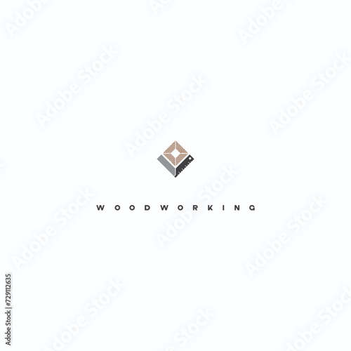 
illustration consisting of a picture of a piece of wood and the inscription "woodworking" in the form of a symbol or logo