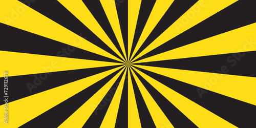 Abstract yellow and black background with sunburst pattern colorful design. Vintage sunrays illustration swirl grunge backdrop line.	
