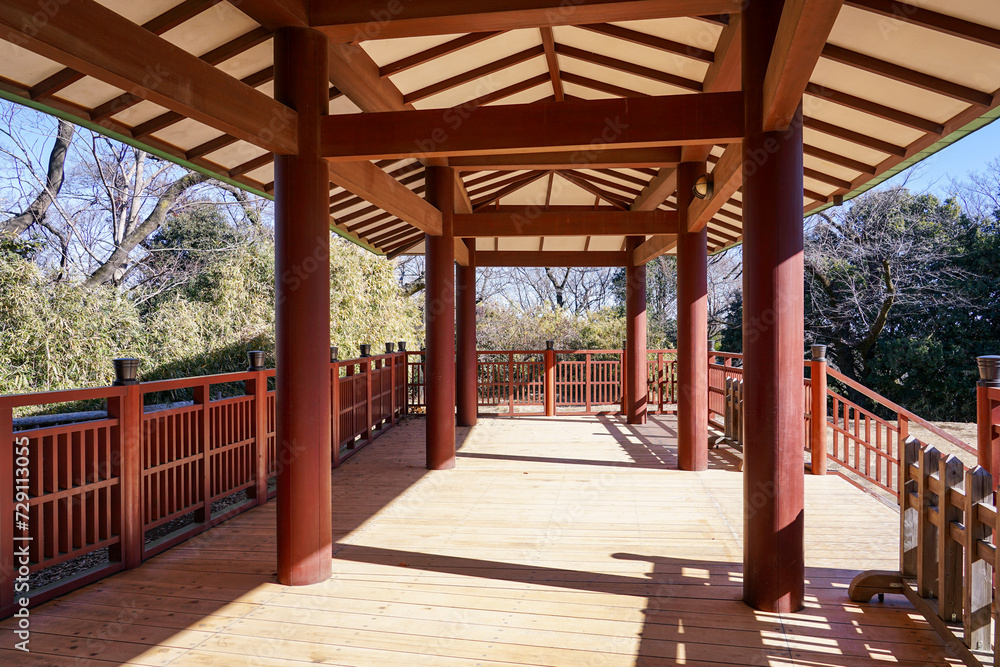 青空広がる枡形山展望台 生田緑地（神奈川県川崎市）