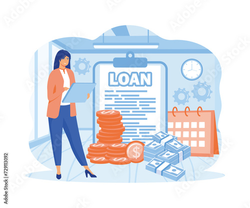 Loan disbursement flat style illustration design. flat vector modern illustration 
