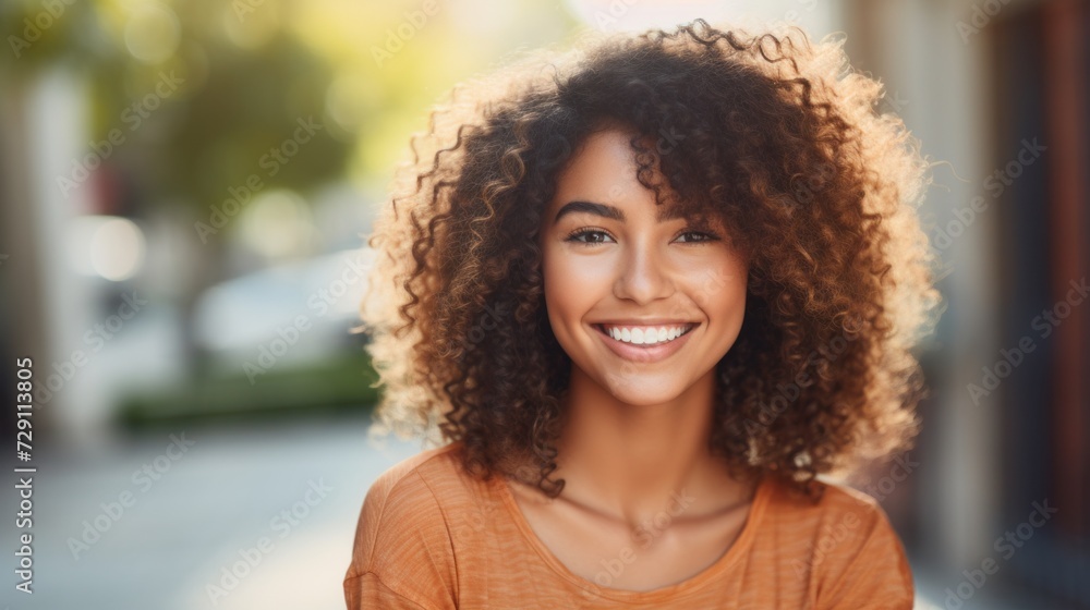 Joyful college student, outdoors, smiling and posing confidently. Joyful college student, outdoors, smiling and posing confidently.