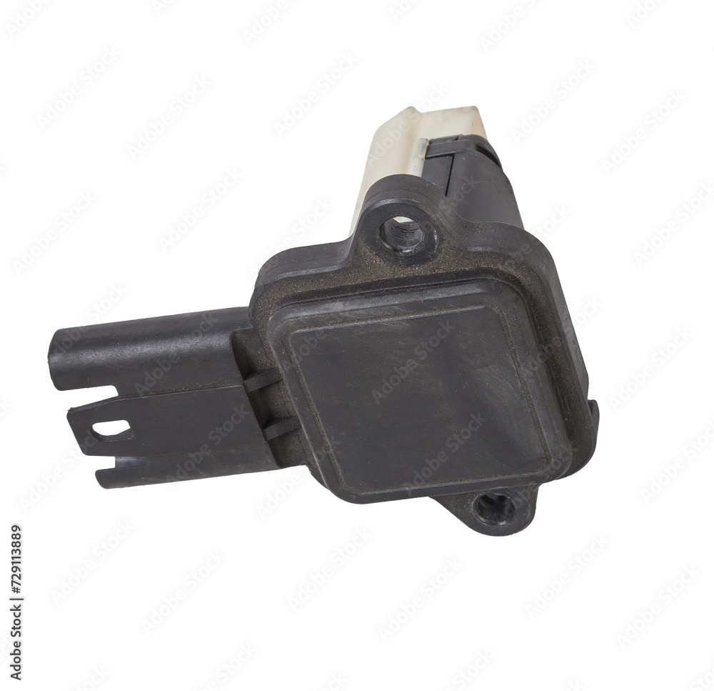 Mass air flow sensor isolated on white background. Auto service industry. Spare parts catalog Auto service industry. Spare parts catalog. Mass air flow sensor isolated on white background. Auto service industry. Spare parts catalog Auto service industry. Spare parts catalog.