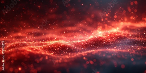 Glowing Red Waves A Stunning Visual Experience for Your Monthly Social Media Posts Generative AI