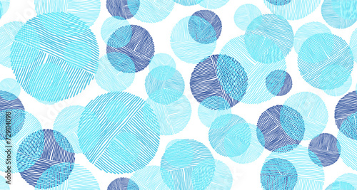 Scribble circle shapes of lines seamless pattern graphic design
