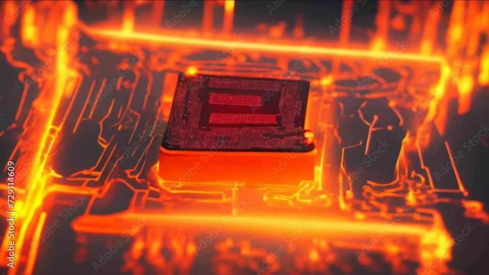 Advanced Technology Concept Visualization: Circuit Board CPU Processor ...