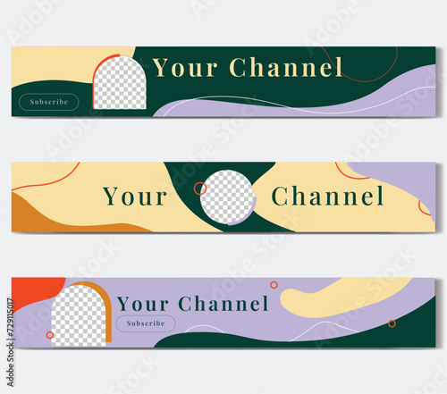 Podcast youtube banner design template
