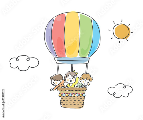 気球に乗った子供たち photo