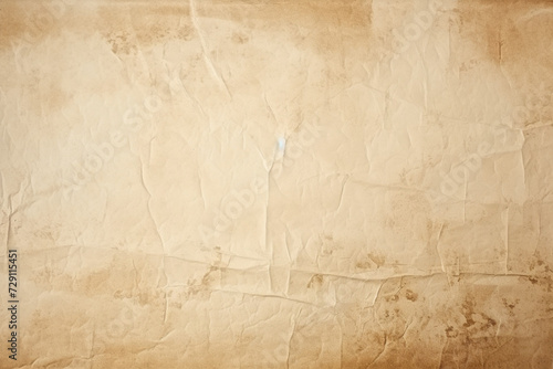 Cream paper old grunge retro rustic blank, crumpled paper texture background surface brown parchment empty. Natural pattern antique design art work and wallpaper photo