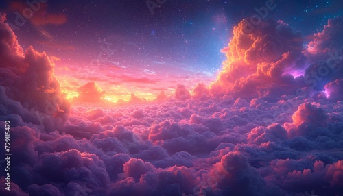 Pink Clouds in the Sky A Stunning View of the Cloudscape Generative AI © Aryan