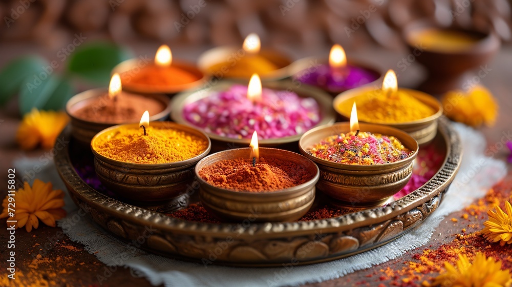 Fall's Fiery Festival A Colorful Candle Display for the Season Generative AI Fall's Fiery Festival A Colorful Candle Display for the Season Generative AI