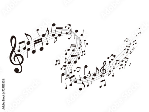 音符・五線譜黒