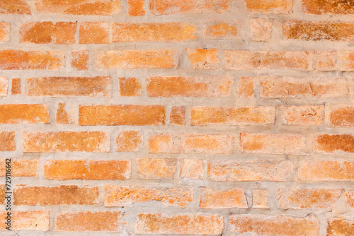 Red Brick Wall Texture Background with Old Cement Pattern