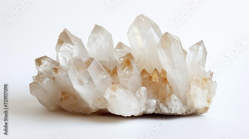 Macro mineral stone rhinestone in crystals on a white background