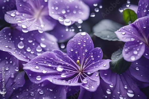 purple flower with water drops