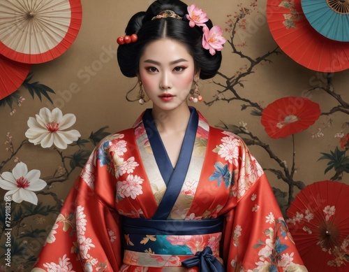 Kimono Whirlwind: A Dance of Tradition in Couture Splendor