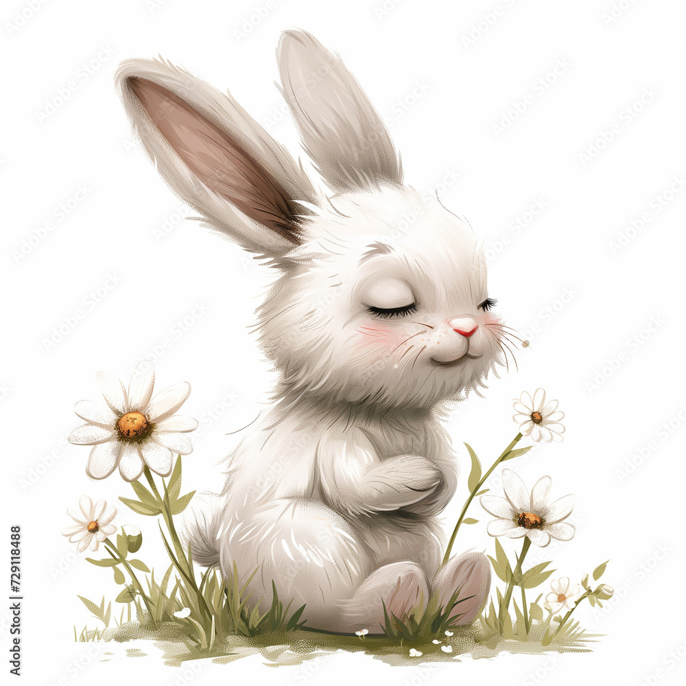 Obraz premium Bunny and flower