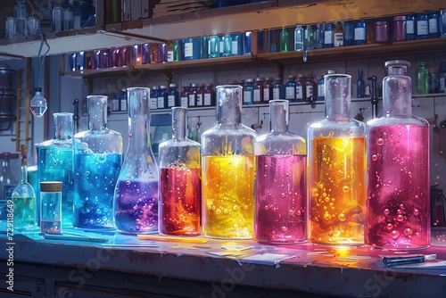 Colorful Chemistry A Rainbow of Potions in a Lab Generative AI