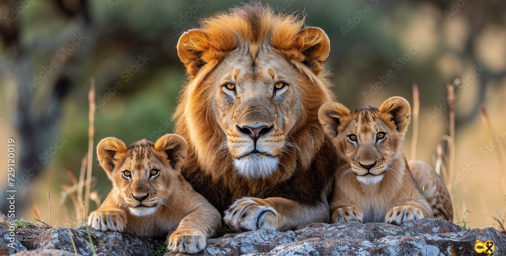 Lion Family Photo A Candid Moment of Love and Protection Generative AI Lion Family Photo A Candid Moment of Love and Protection Generative AI