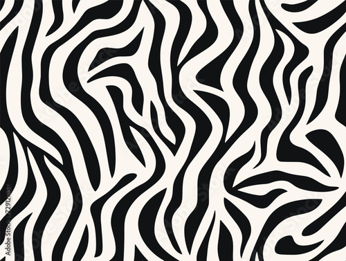 Perfectly seamless pattern  vector repeated abstract texture. Organic shapes background  black and white monochrome wallpaper