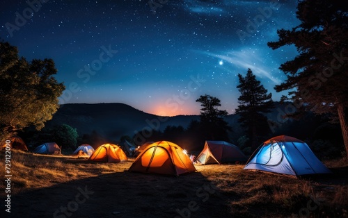 Starlit Camping Serenity Scene