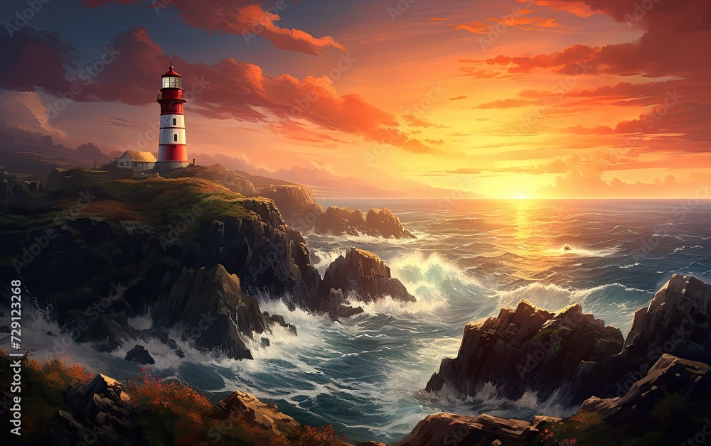 Cliffside Lighthouse Serenity View
