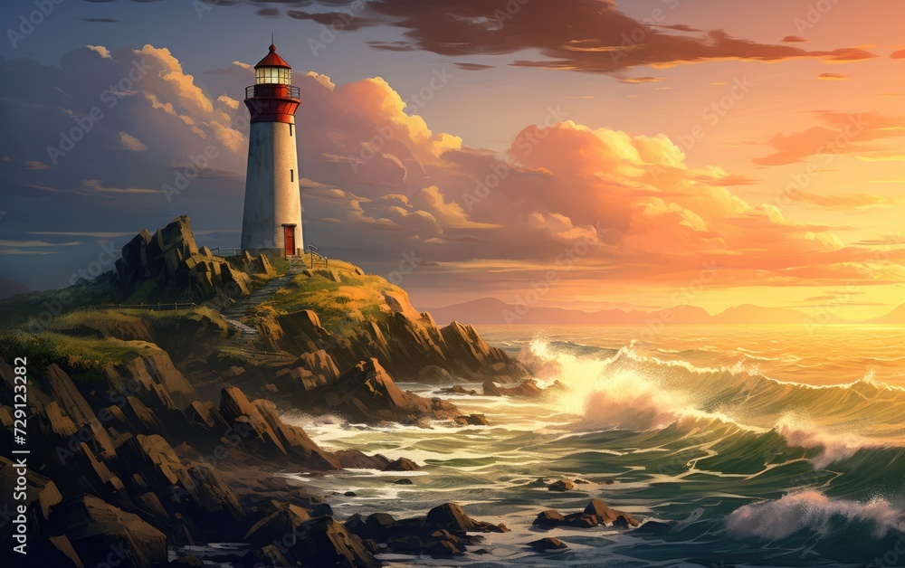 Majestic Lighthouse Overlooking Serenity