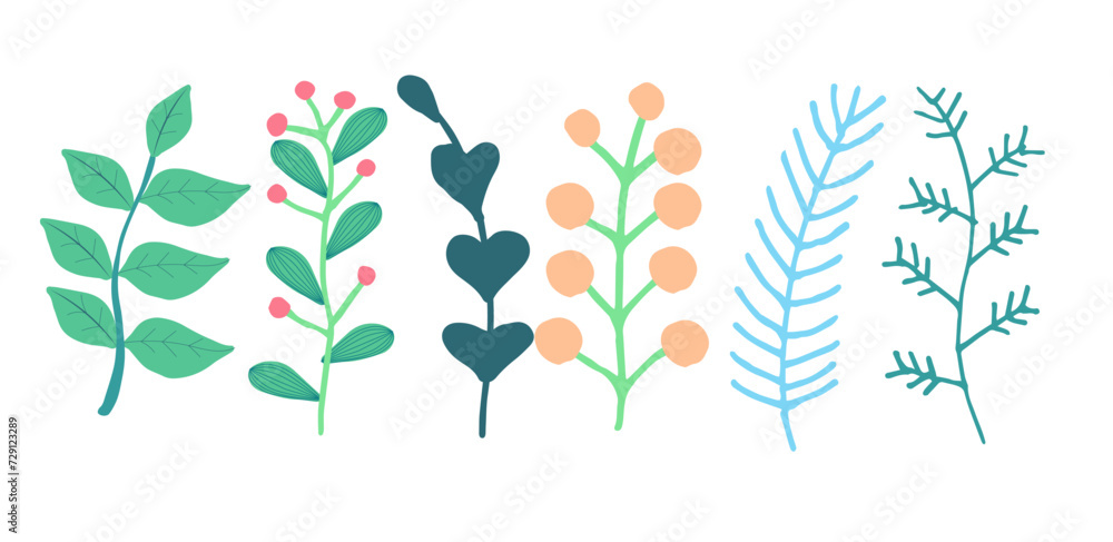 set of doodle flowers.Hand drown elements for cards, invitation cards, wedding cards elements.Vector illustration set of doodle flowers.Hand drown elements for cards, invitation cards, wedding cards elements.Vector illustration