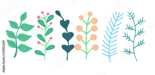 set of doodle flowers.Hand drown elements for cards, invitation cards, wedding cards elements.Vector illustration