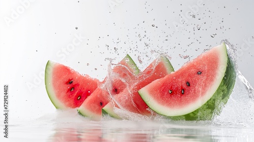 Watermelon pieces  watermelon with juice splash