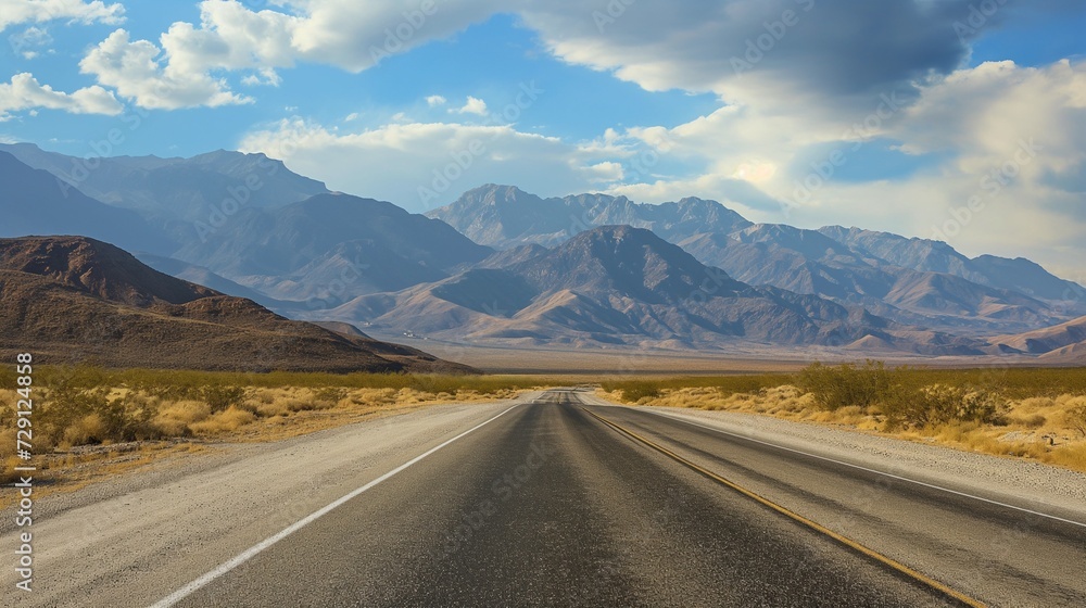 Road in the desert. Conceptual for freedom, enjoying the journey. Empty road. Freeway,