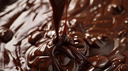 melted dark chocolate flow, candy or chocolate preparation