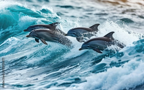 Dolphin Wave Riding Delight © Umar