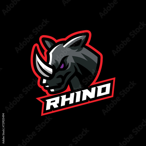 Wallpaper Mural Rhino head mascot logo design Torontodigital.ca