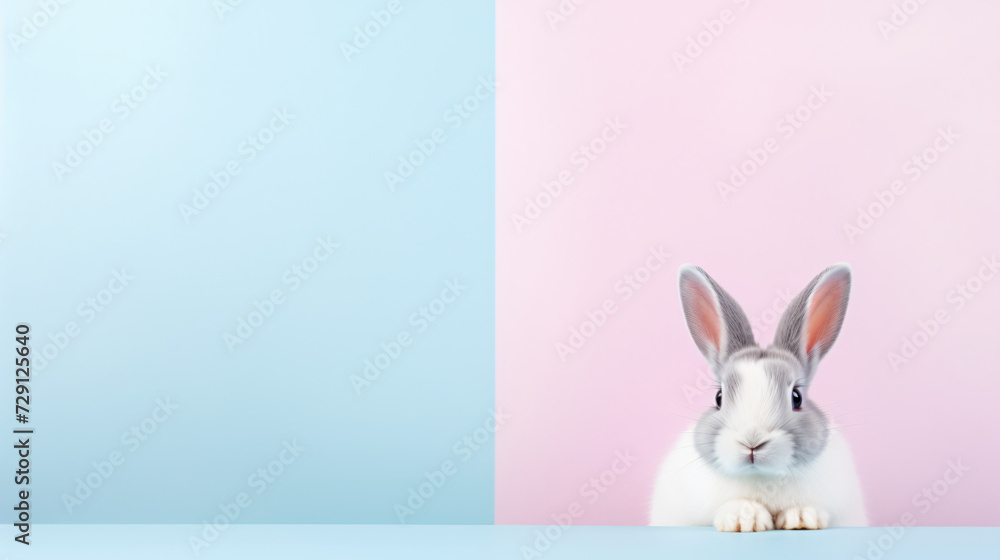 Cute little white Easter bunny