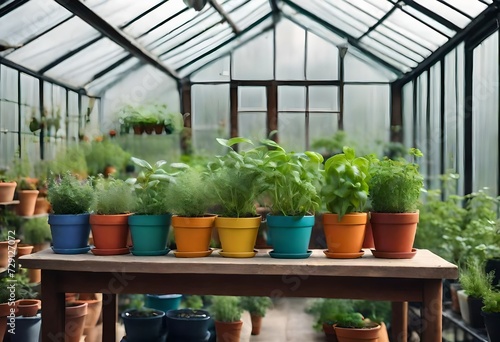 plants in greenhouse