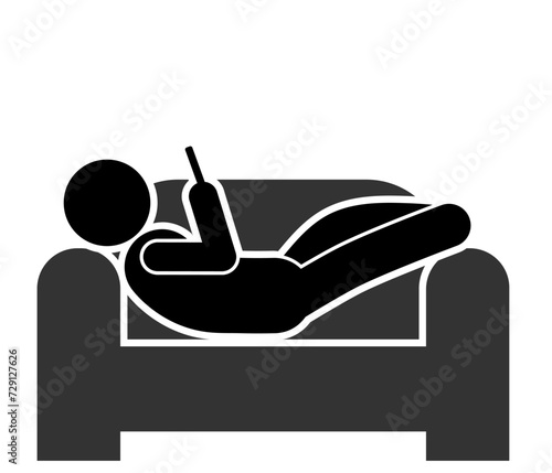 vector illustration of people relaxing on the sofa, lazing on the sofa