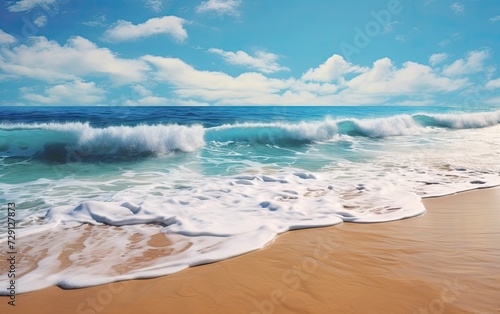 Turquoise Waves on Beach