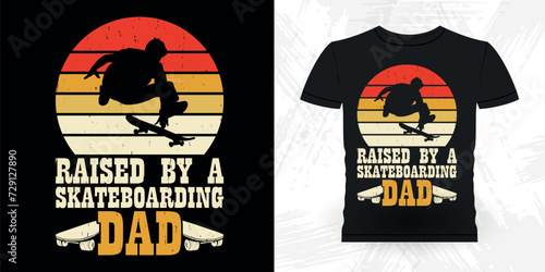 Dad Lover Father Day Funny Skating Skateboard Skater Retro Vintage T-shirt Design
