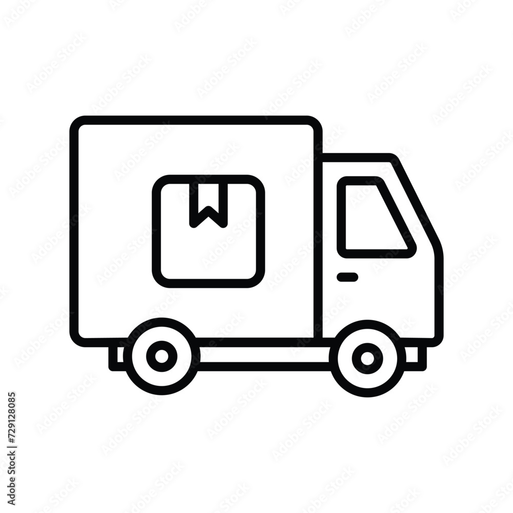 delivery van icon with white background vector stock illustration
