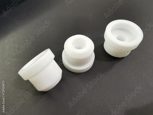 Cuadro en lienzo Teflon white, Industrial machinery spare parts, Black background